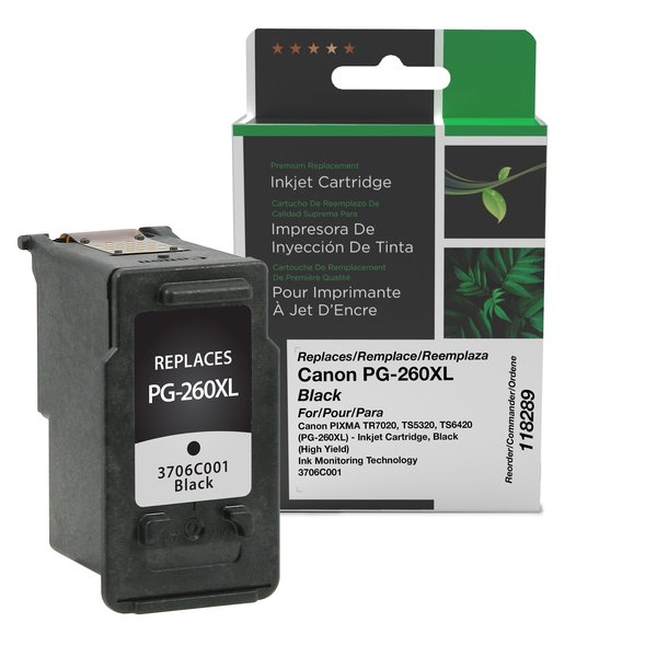 Cig Clover Imaging Remanufactured High Yield Black Ink Cartridge for Canon PG-260XL 118289